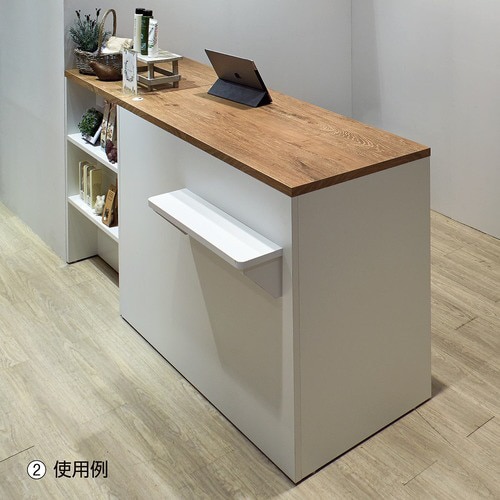 バイカラーカウンターW120 天板ラスティック柄