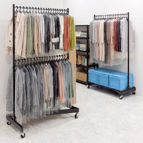 機能性Zハンガーラック 2段ブラック 本体