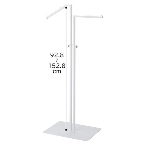 2WAYハンガー(丸パイプ) 直角・傾斜 白