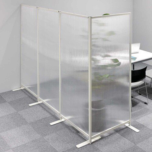 ポリカパネルパーティション 両側脚付き ブラック