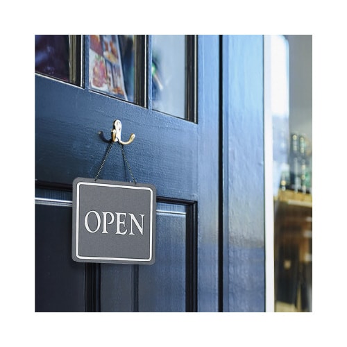 営業表示板 アクリル灰 OPEN