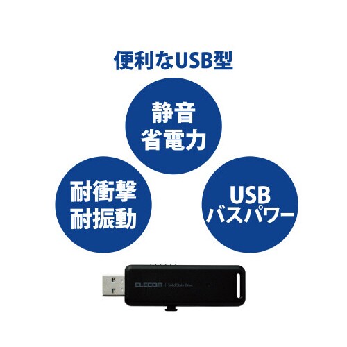 外付けSSD スライド式 1TB ブラック