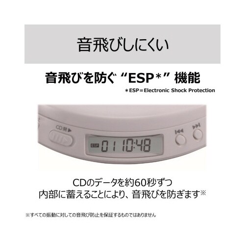 ポータブルCDプレーヤー ホワイト