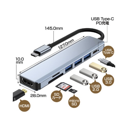 USB Type−C Multi Hub 7in1