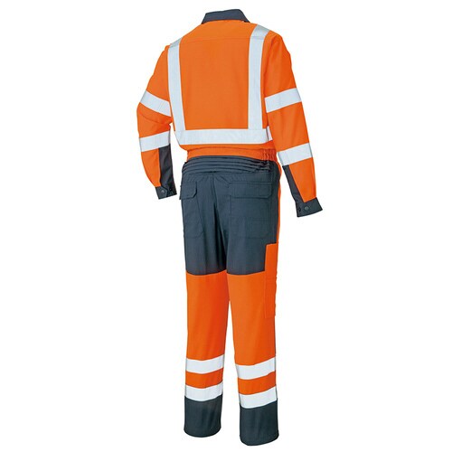 ツナギ ハイパーオレンジ×ネイビー LL