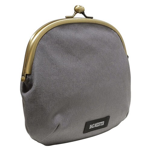 がま口キット ダーツ付きポーチ グレー