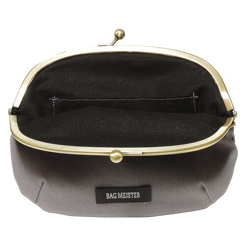 がま口キット ダーツ付きポーチ グレー