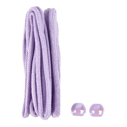 ひも&ループエンドセット ラメ ラベンダー