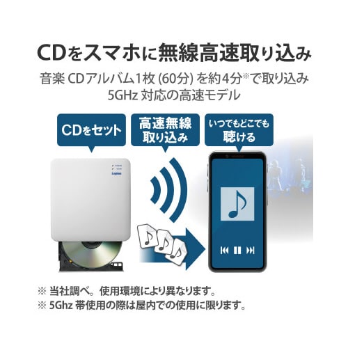 スマホ用CD録音ドライブ DVD対応 ワイヤレス