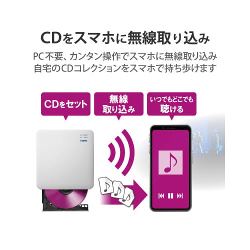 スマホ用CD録音ドライブ ワイヤレス接続