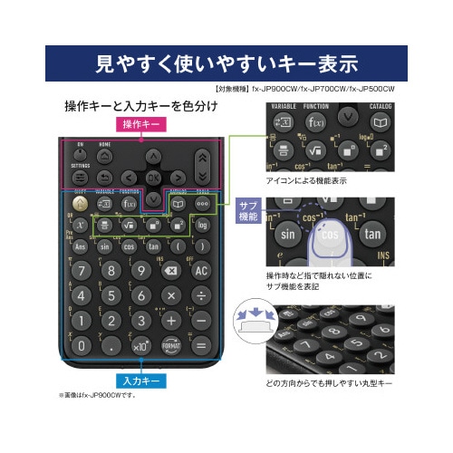 数学自然表示関数電卓FXJP−500CW−N
