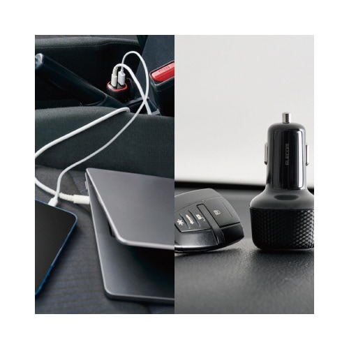 シガーソケット 57W タイプC×1 USBA×1