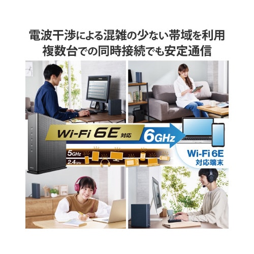 無線LANルーター 親機 Wi−Fi6E グレー
