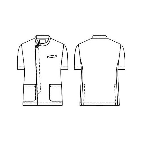 メンズジャケット半袖 ホワイトxネイビー 3L