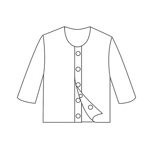 紳士7分袖大寸ホックシャツ ホワイト 5L