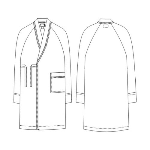 検診ガウン ネイビー M