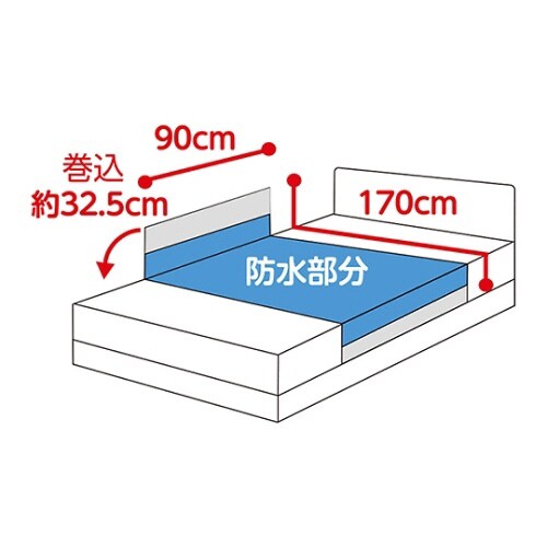 デニム防水シーツ(大) クリーム 170×90cm