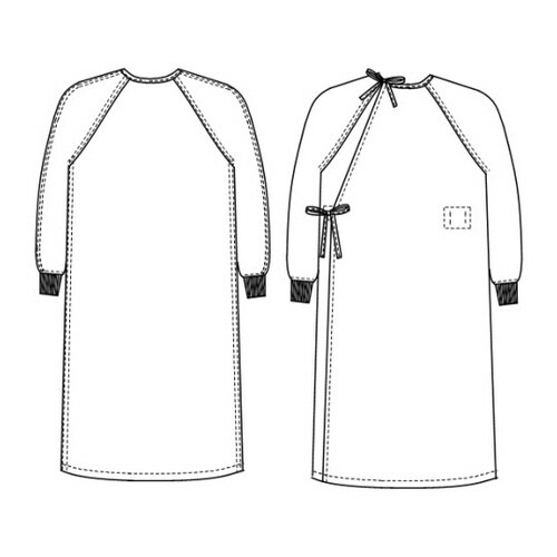 手術ガウン(左ひも止め式) グリーン LL