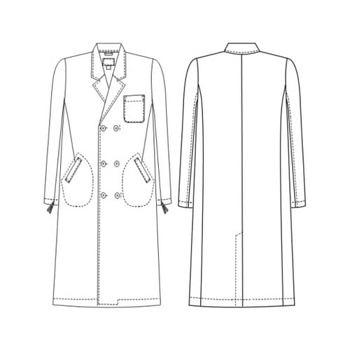 男子ダブル診察衣 L