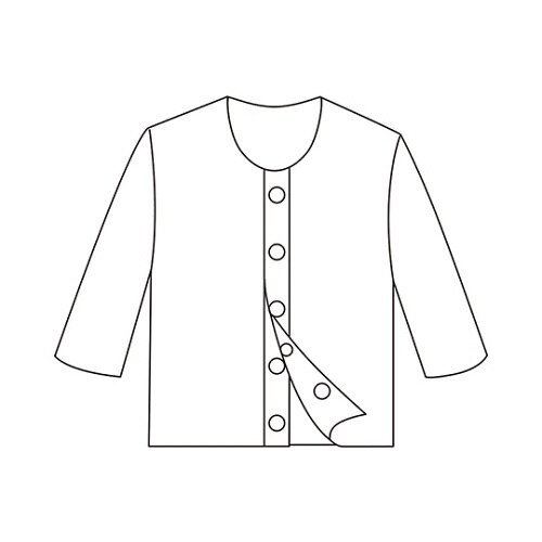 紳士7分袖大寸ワンタッチシャツ ホワイト 5L