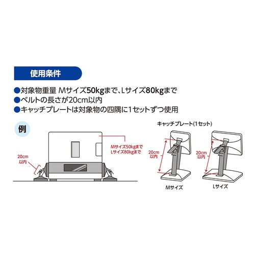 ベルトストッパー 軽量設備用 4組入