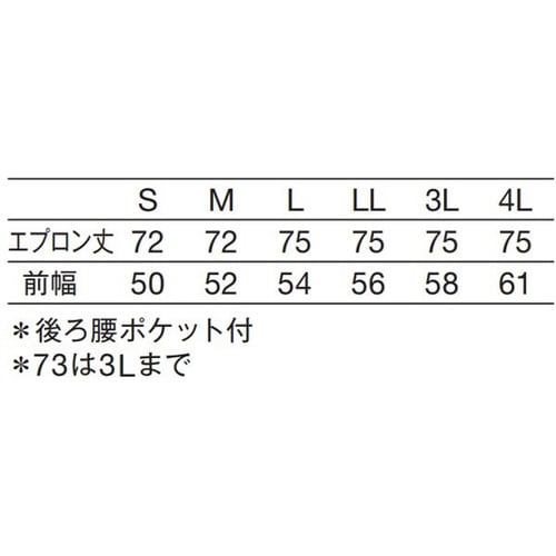 ショートエプロン サックス 4L