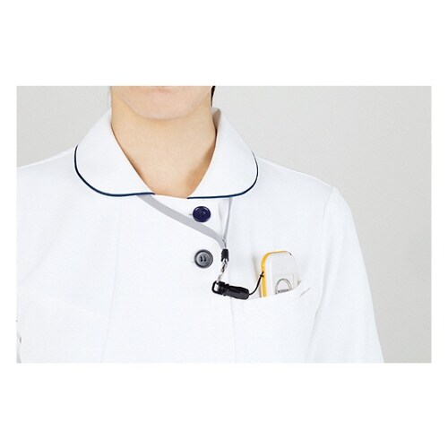 ナースワンピース 半袖 白/ネイビー