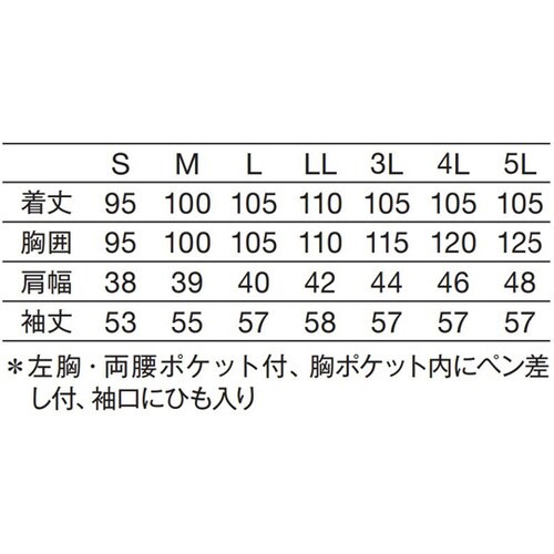 レディス診察衣W型 長袖 白 L