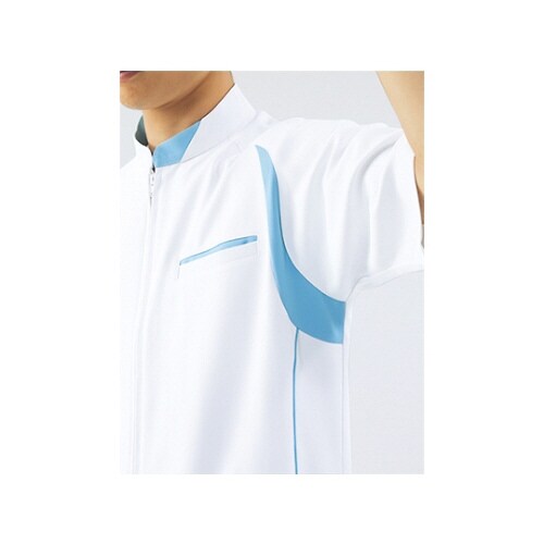 メンズジャケット ホワイト×ブルー