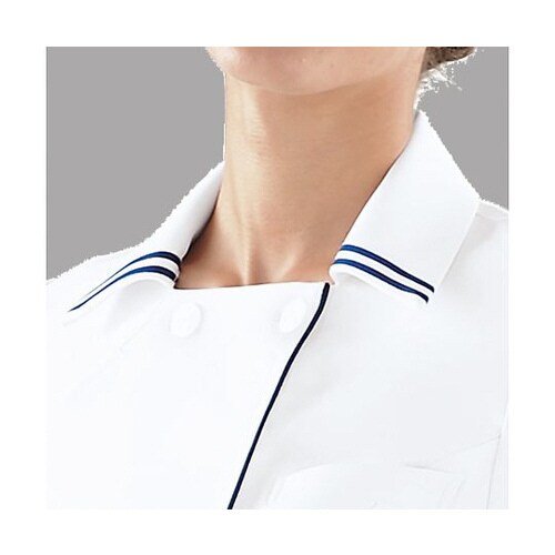 ワンピース半袖 ホワイトxネイビー S