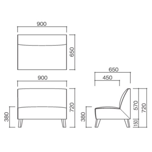 休憩用ベンチビエナ背付き オレンジ