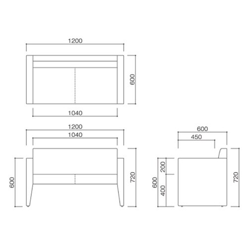 休憩用ベンチリバーシ2P オレンジ