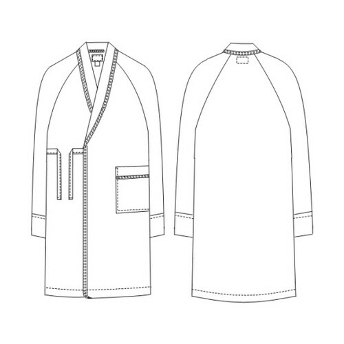 検診ガウン ネイビー L