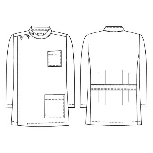 男子横掛8分袖 ホワイト BL