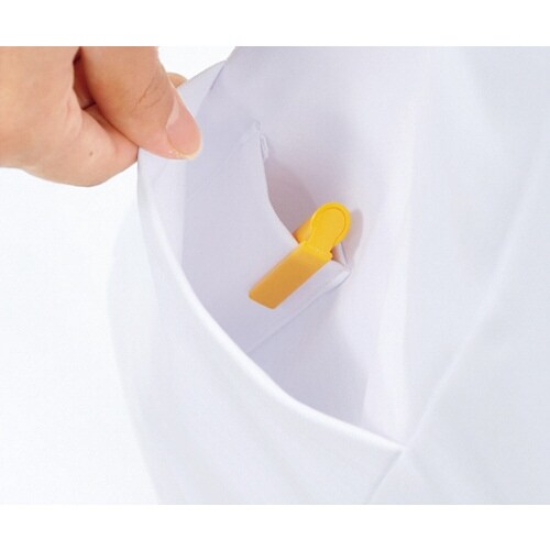 ケーシー(メンズ)半袖 白ネイビー