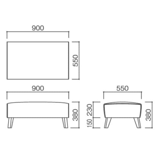 休憩用ベンチビエナ背なし 黄緑