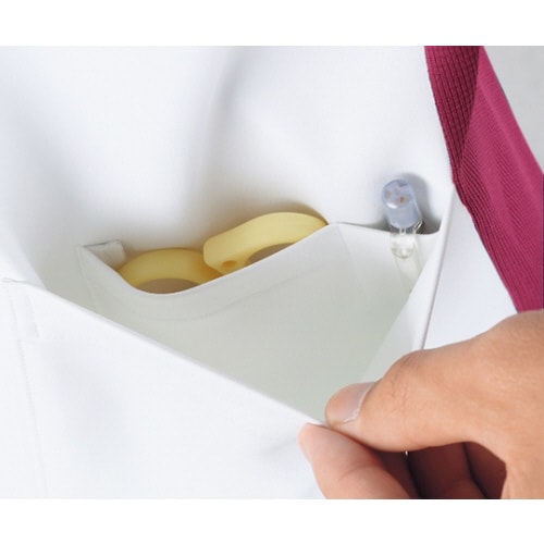 ジャケット レディス半袖白/バーガンディ