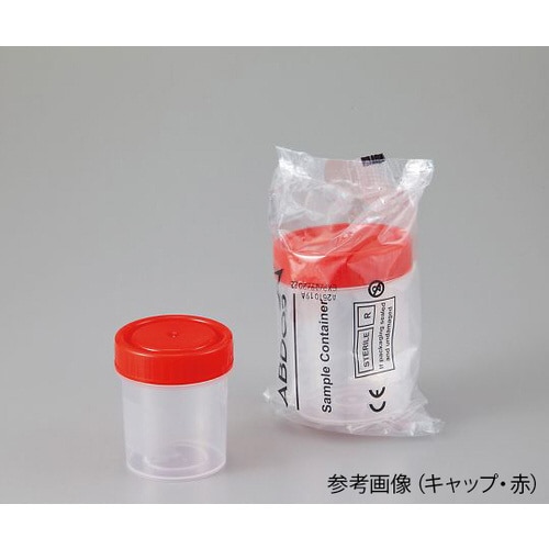 滅菌サンプル容器(個包装タイプ) 赤 60mL