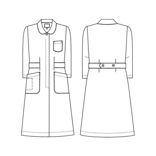 ワンピース7分袖 ホワイト EL