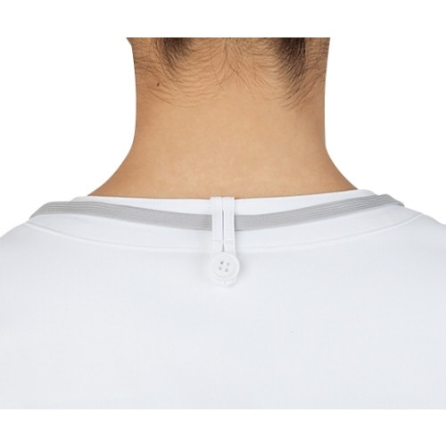 ジャケット レディス半袖白/バーガンディ