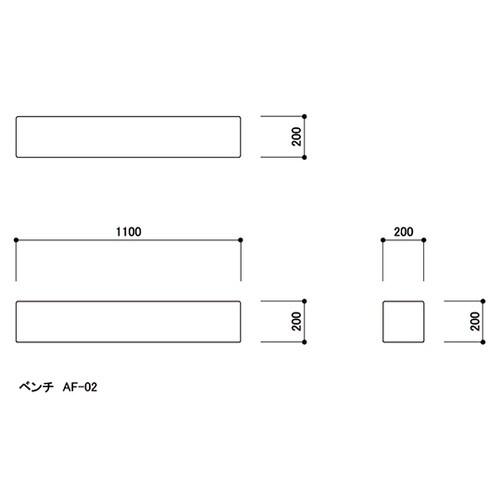 スクエアD200ベンチW1100 薄ピンク