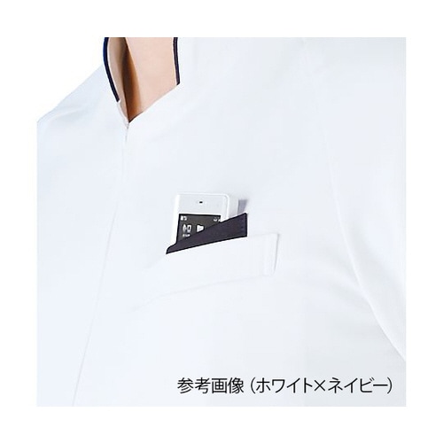 メンズジャケット半袖 ホワイトxネイビー L