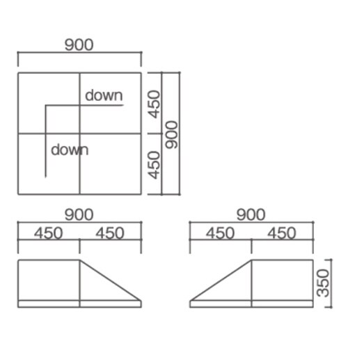 スクエア共通スロープマット 黄緑