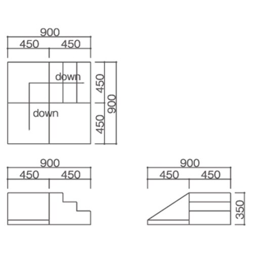 スクエア共通ステップマット 青