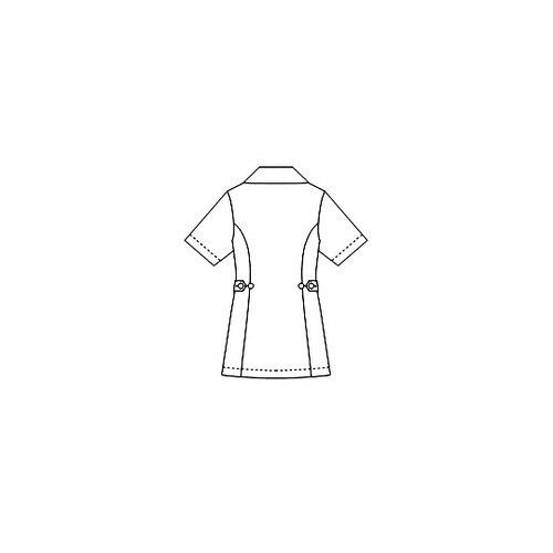 レディスジャケット半袖 ホワイトxネイビー S