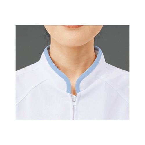 ジャケット レディス 半袖 白/サックス