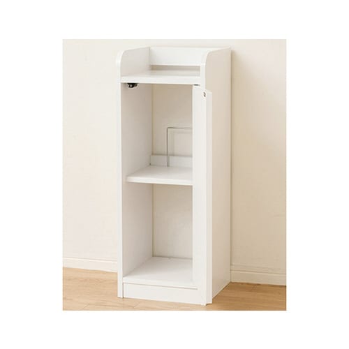 鏡面モデム収納ラック スリム ホワイト