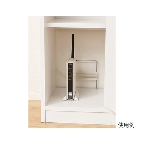 鏡面モデム収納ラック スリム ホワイト