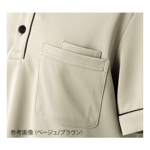 ニットシャツ 兼用 半袖 ベージュ/ブラウン L