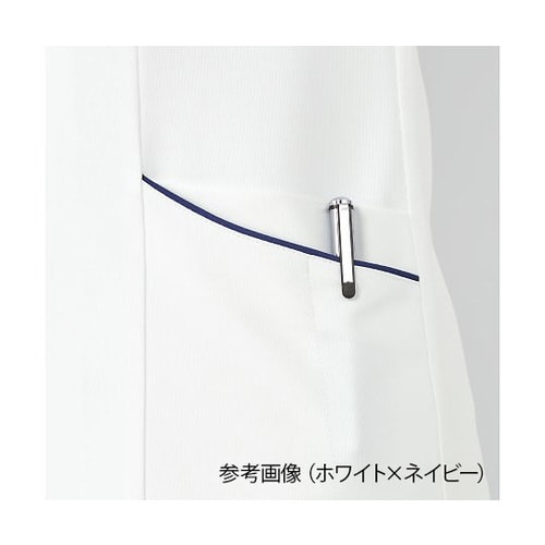 スクラブ(男女兼用) ホワイトxネイビー S